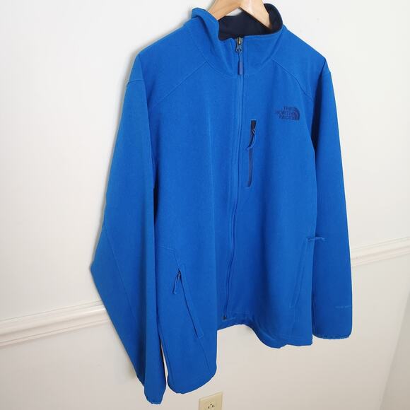 North Face Jacket Sz Large Mens Apex Pneumatic Windwall Blue Full Zip Softshell - Picture 7 of 16